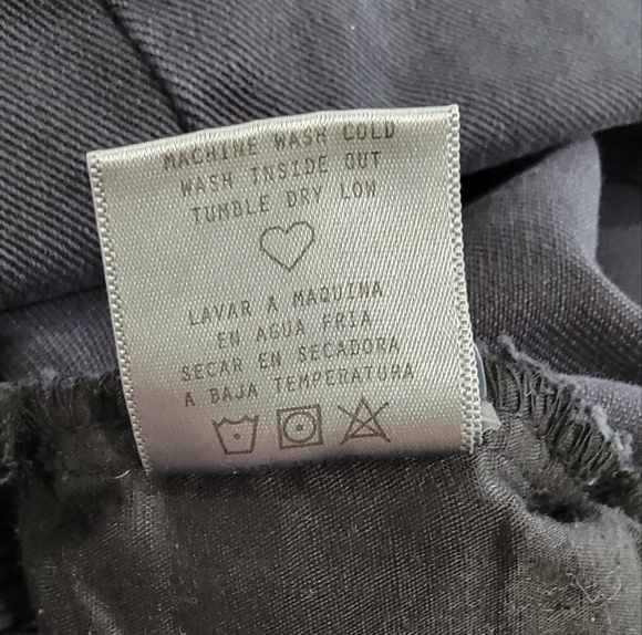 Cello Black Distressed Denim Overall Dress Size Medium Fringe Frayed Hem - Picture 13 of 13